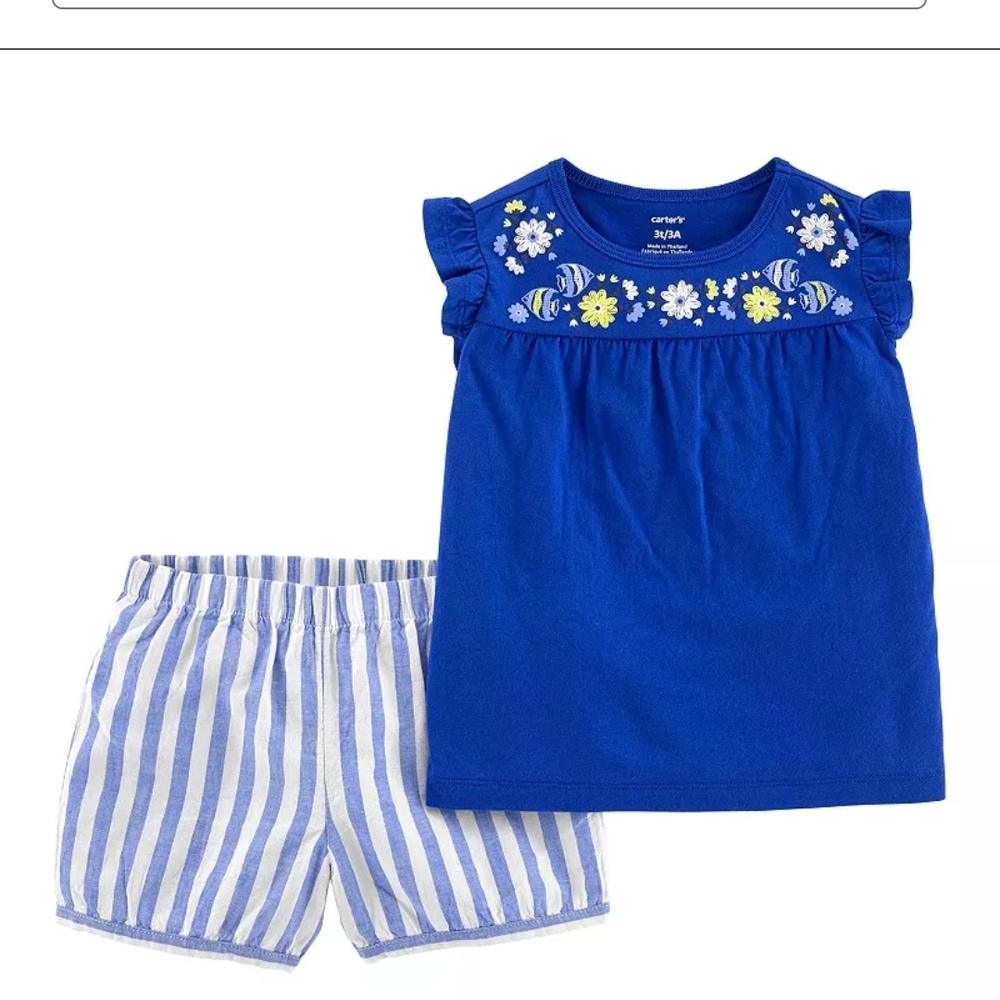 2-Piece Floral Top & Linen Short Set - Toddler Girl